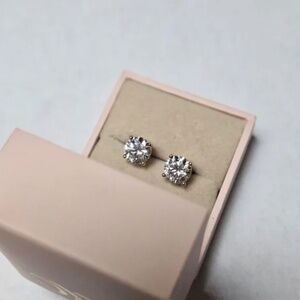 Lucian Rose Couture 14k Gold Plated CZ  Post earrings